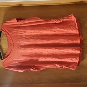 Falls Creek 3X Tee Shirt w/ Ruched Side Detail; Dark Peach